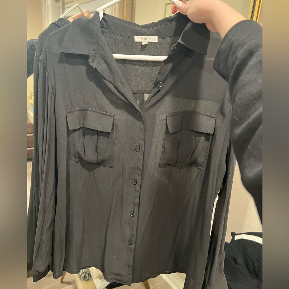 NWT BLACK SHEER BLOUSE